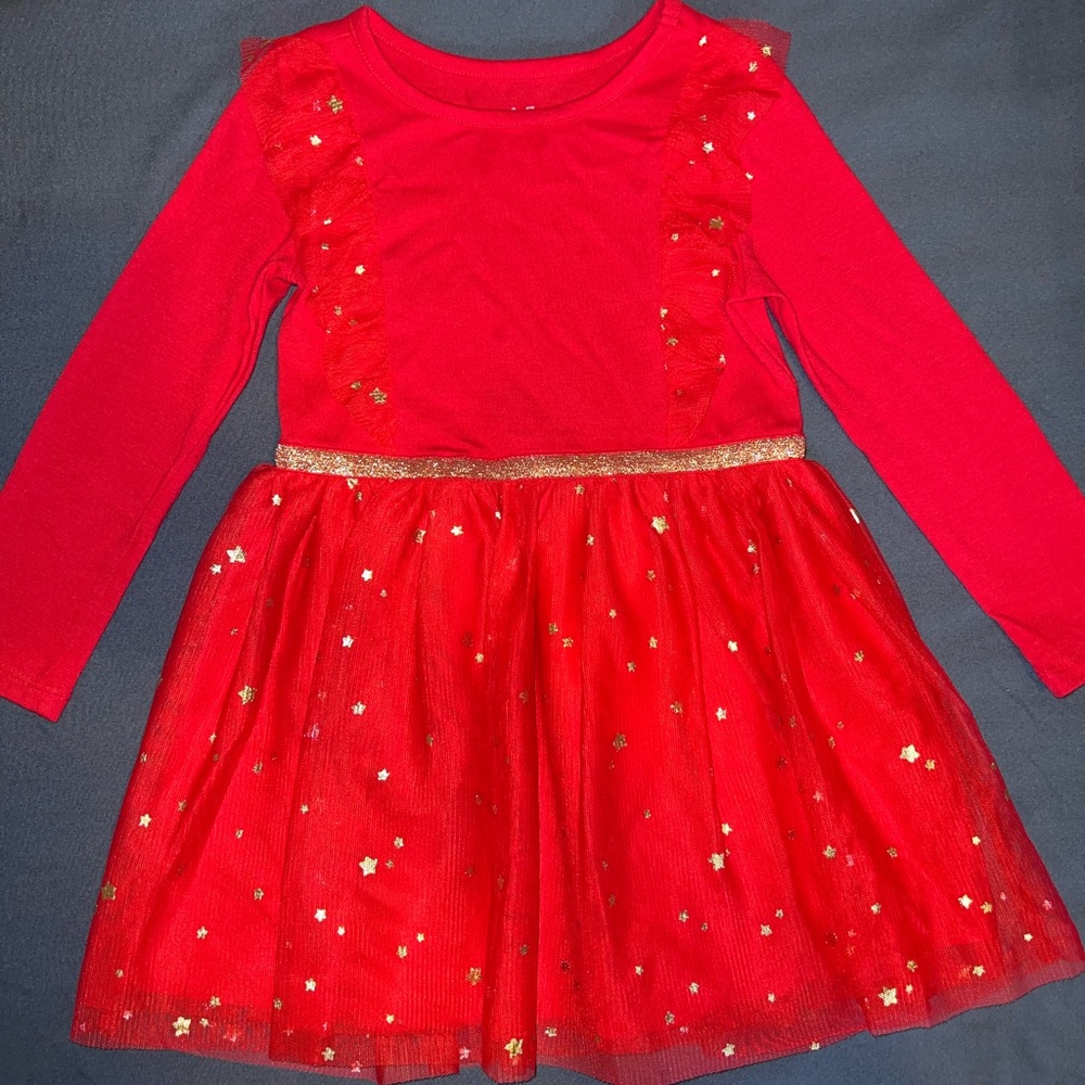 Star Red Dress Long Sleeve